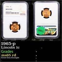 NGC 1965-p Lincoln Cent 1c Graded ms65 rd By NGC