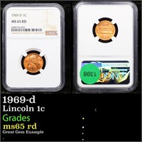 NGC 1969-d Lincoln Cent 1c Graded ms65 rd By NGC