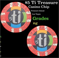 $5 Ti Treasure Island House Casino Chip Grades ng