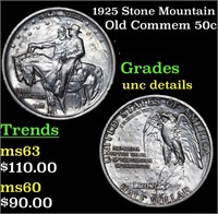 1925 Stone Mountain Old Commem Half Dollar 50c Gra