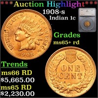 ***Auction Highlight*** 1908-s Indian Cent 1c Grad