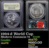1994-d World Cup Modern Commem Dollar $1 Graded ms