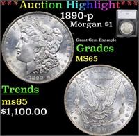***Auction Highlight*** 1890-p Morgan Dollar 1 Gra