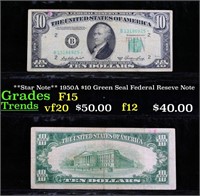 **Star Note** 1950A $10 Green Seal Federal Reseve