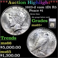 ***Auction Highlight*** 1923-d Peace Dollar vam 1D