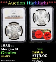 ***Auction Highlight*** NGC 1889-s Morgan Dollar 1