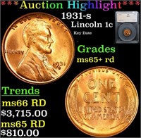 ***Auction Highlight*** 1931-s Lincoln Cent 1c Gra