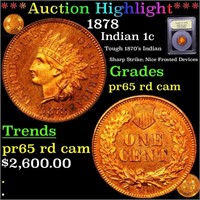 Proof ***Auction Highlight*** 1878 Indian Cent 1c