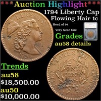 ***Auction Highlight*** 1794 Liberty Cap Flowing H