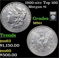 1900-o/cc Top 100 Morgan Dollar 1 Grades BU+ By US