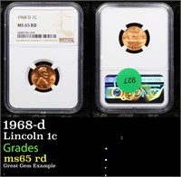 NGC 1968-d Lincoln Cent 1c Graded ms65 rd By NGC