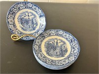 6 Liberty Blue Saucer For Tea cup Staffordshire