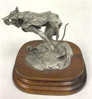 Pewter Sculpture, Buffalo Stalker