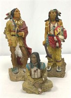 Three Resin-Poured Native American Figurines