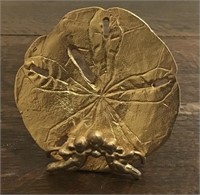 GOLD TONE SAND DOLLAR AND STAND