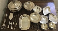LOT SILVERPLATE SERVING PIECES