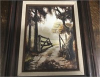 FRAMED FENCE PAINTING