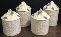 VINTAGE DAISY 4 CANISTER SET