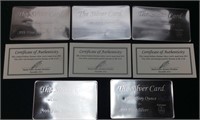 5 ONE TROY OUNCE .999 SILVER CARDS BY PYROMET w