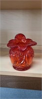 Vintage amberina glass vase