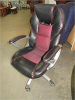 LANE LEATHER ROLLING ARM OFFICE CHAIR