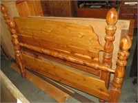 SOLID PINE FULL SIZE BED W/ RAILS
