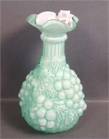 IG Imp. Grape Green Cased Ruffled Vase