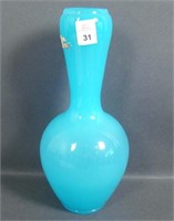 Fenton Pekin Blue Lg Bottle Vase