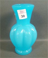Fenton Pekin Blue Mellon Rib Vase