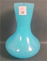 Fenton Pekin Blue Bulbous Base Vase