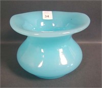 Fenton Peking Blue Spitton Shape Vase