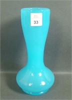 Fenton Peking Blue Bulbous Base Vase