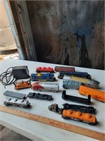 Vintage train cars and transformer