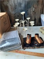 Baby shoes, candle holder and misc