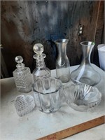 Decanters and misc glassware