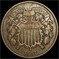 1867 Two Cent Piece NEARLY UNCIRCULATED