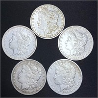(5) 1886-O Morgan Silver Dollars UNCIRCULATED