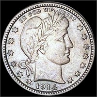 1914 Barber Quarter ABOUT UNCIRCULATED