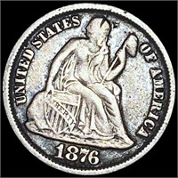 1876 Seated Liberty Dime NEARLY UNCIRCULATED