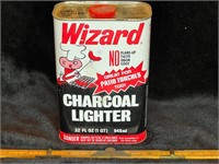 WIZARD CHARCOAL LIGHTER VINTAGE CAN QUART