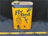 FLY DED INSECT SPRAY CAN TIN VINTAGE