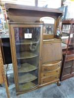 1920s Victorian Style Oak Side by Side Secretary