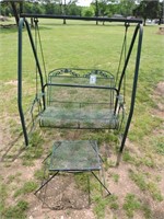 Wrought Iron Double Swing with Small Table