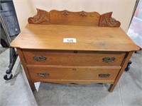 Antique Oak Two Drawer Wash Stand