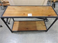 Contemporary Metal Frame Wood Table or Stand
