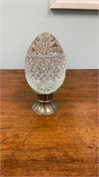 Clear glass French marked, on pedestal separate