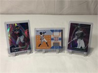 3 Ronald Acuna Baseball Cards - 2 #'d & 1 Patch