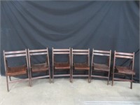 SET OF 6 WOODEN FOLDING CHAIRS