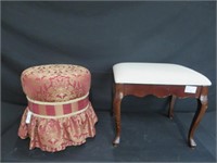 2 UPHOLSTERED STOOLS