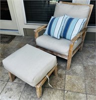 Teak Wood Chair & Ottoman